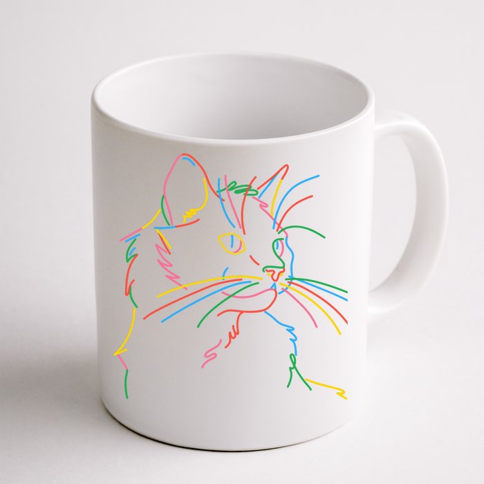 Cute Colorful Cat Design For Cat Lovers Front & Back Coffee Mug