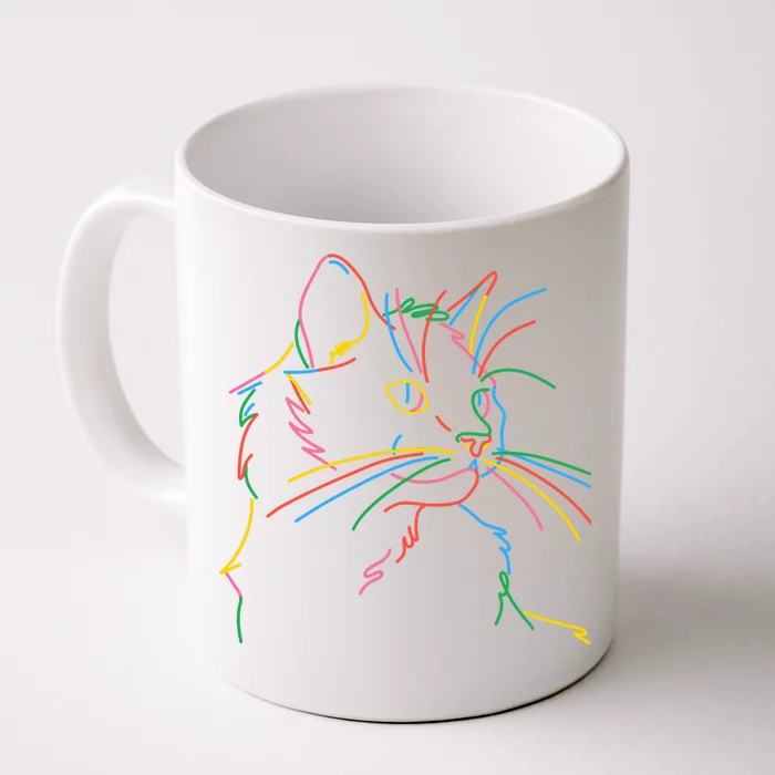 Cute Colorful Cat Design For Cat Lovers Front & Back Coffee Mug