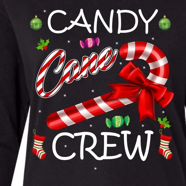 Candy Cane Crew Womens Cotton Relaxed Long Sleeve T-Shirt