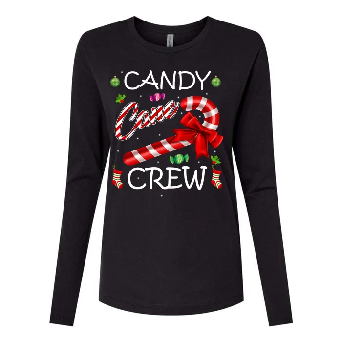 Candy Cane Crew Womens Cotton Relaxed Long Sleeve T-Shirt