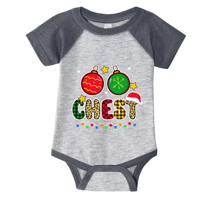 Couples Christmas Chestnuts Matching Chest And Nuts Gift Infant Baby Jersey Bodysuit