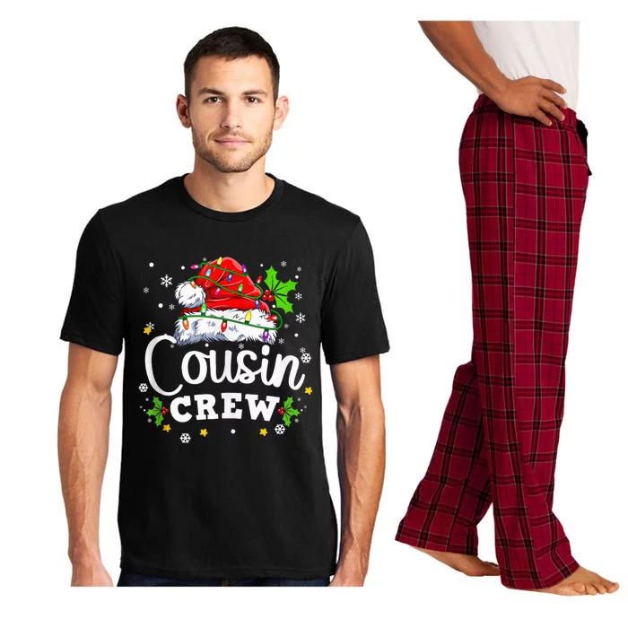 Cousin Crew Christmas Santa Hat Lights Pajamas Funny Xmas Tank Top Pajama Set