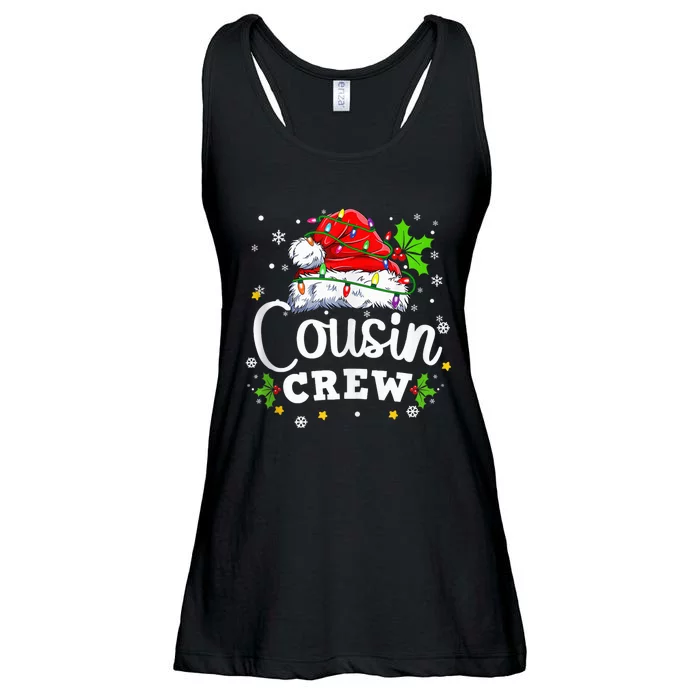 Cousin Crew Christmas Santa Hat Lights Pajamas Funny Xmas Tank Top Ladies Essential Flowy Tank