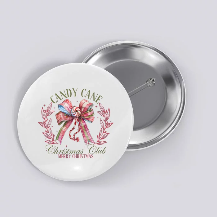 Candy Cane Christmas Club Xmas Holiday Button