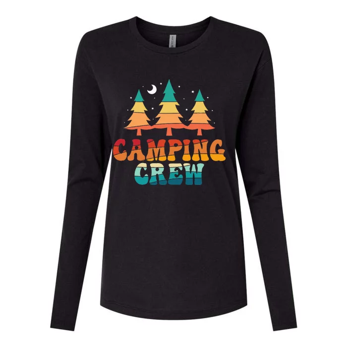 Camping Crew Camp Family Camping Trip Camper Matching Group Womens Cotton Relaxed Long Sleeve T-Shirt