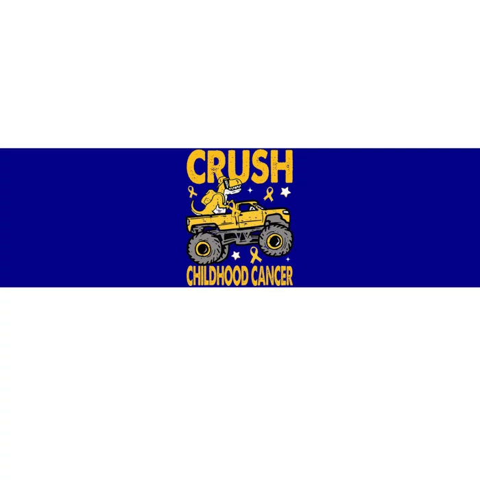 Crush Childhood Cancer Awareness Monster Truck Dinosaur Bumper Sticker