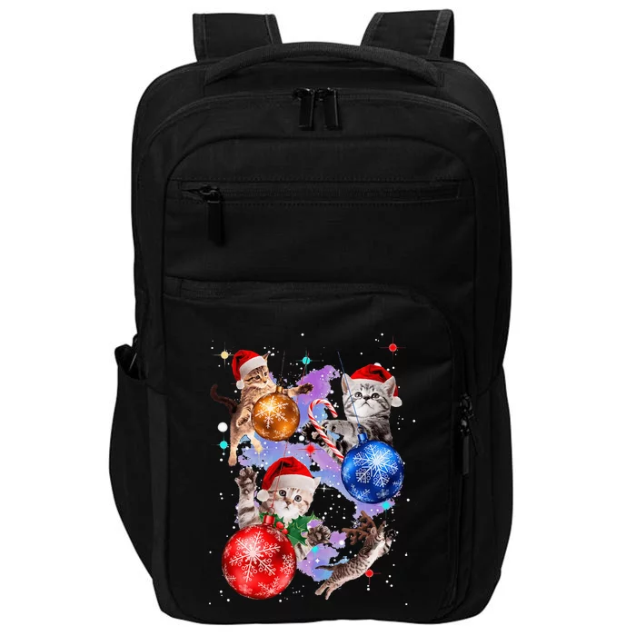 Cute Christmas Cats In Space Ornaments Graphic Impact Tech Backpack