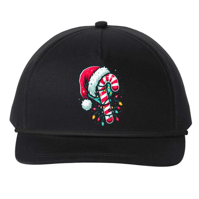 Candy Cane Crew Christmas Lights Family Matching Xmas Snapback Five-Panel Rope Hat