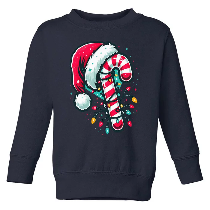 Candy Cane Crew Christmas Lights Family Matching Xmas Toddler Sweatshirt