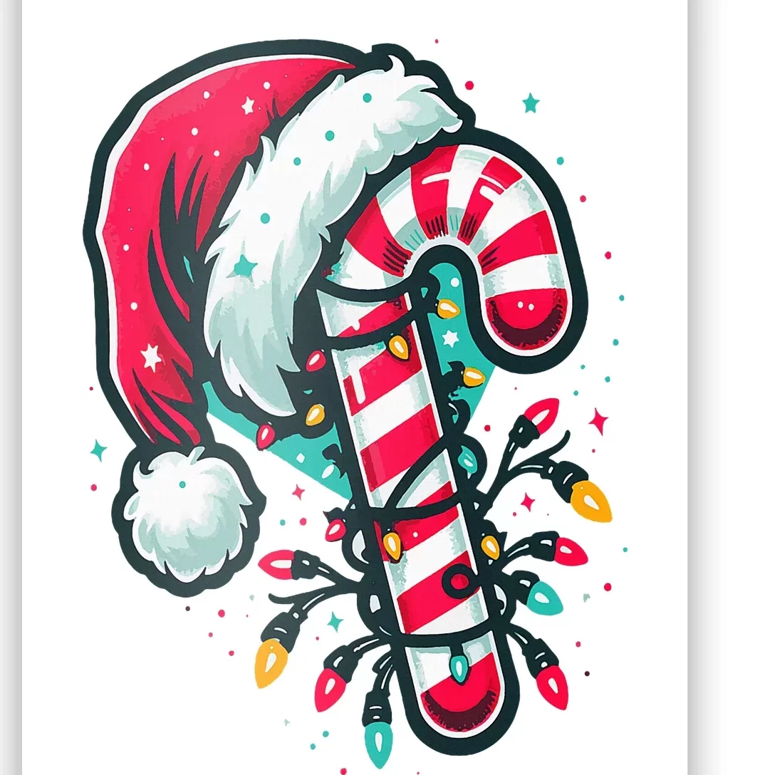 Candy Cane Crew Christmas Lights Family Matching Xmas Poster