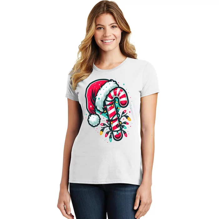 Candy Cane Crew Christmas Lights Family Matching Xmas Women's T-Shirt