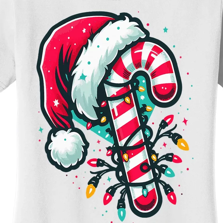 Candy Cane Crew Christmas Lights Family Matching Xmas Women's T-Shirt