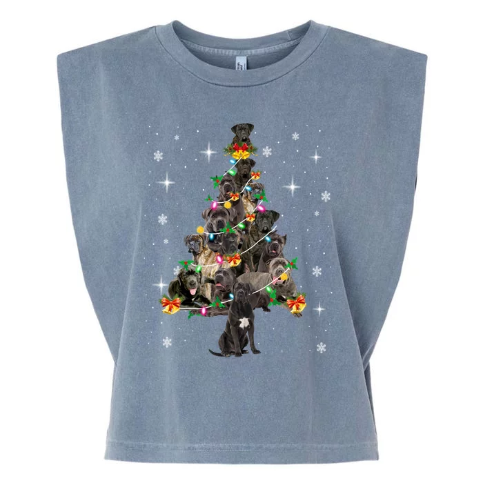 Cane Corso Christmas Tree Lights Xmas Pajama Dog Lover Mom Gift Garment-Dyed Women's Muscle Tee