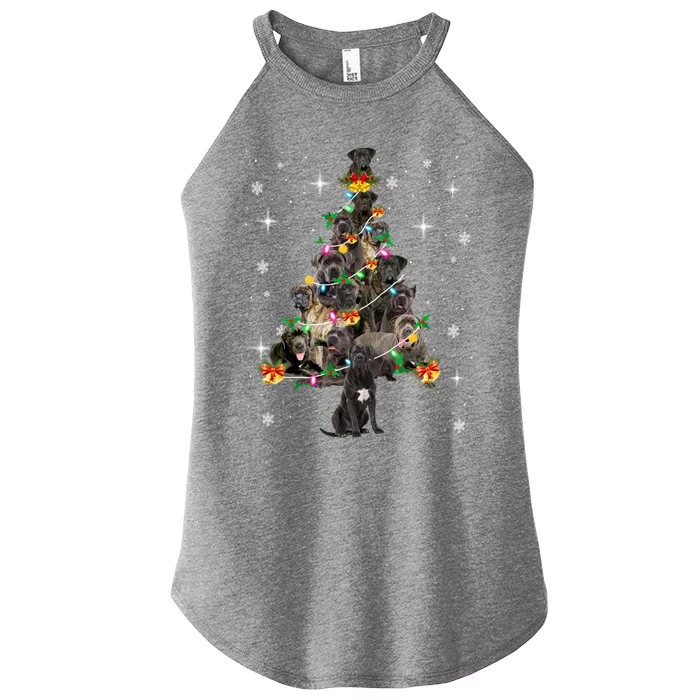 Cane Corso Christmas Tree Lights Xmas Pajama Dog Lover Mom Gift Women’s Perfect Tri Rocker Tank