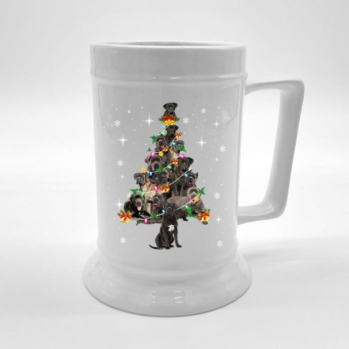 Cane Corso Christmas Tree Lights Xmas Pajama Dog Lover Mom Gift Front & Back Beer Stein