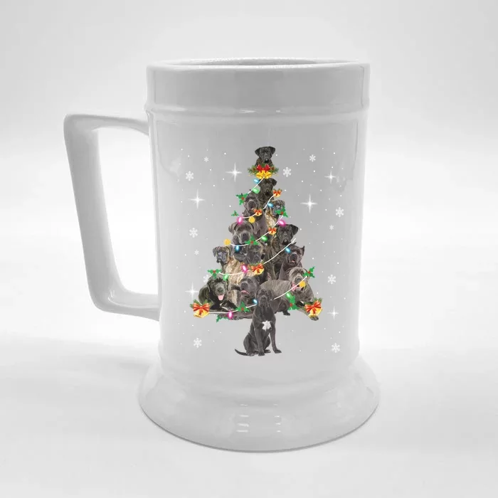 Cane Corso Christmas Tree Lights Xmas Pajama Dog Lover Mom Gift Front & Back Beer Stein