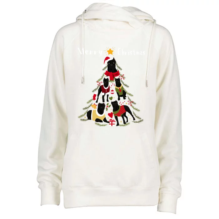 Cane Corso Christmas Tree Xmas Dog Lover Gift Womens Funnel Neck Pullover Hood