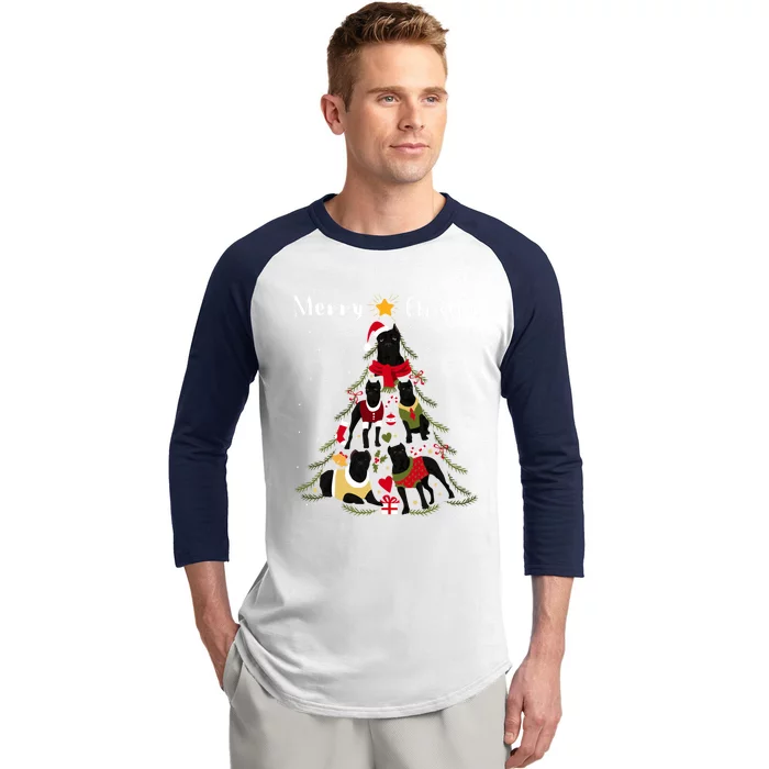 Cane Corso Christmas Tree Xmas Dog Lover Gift Baseball Sleeve Shirt