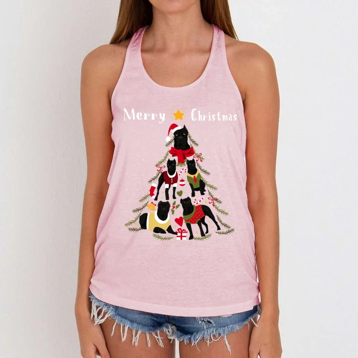 Cane Corso Christmas Tree Xmas Dog Lover Gift Women's Knotted Racerback Tank