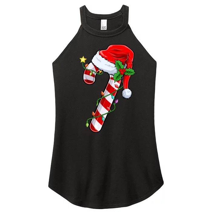 Candy Cane Crew Christmas Lights Family Matching Xmas Women’s Perfect Tri Rocker Tank