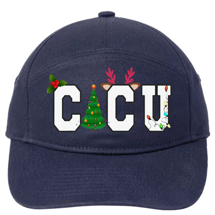 CICU Christmas Cardiac Intensive Care Unit Nurse Christmas 7-Panel Snapback Hat