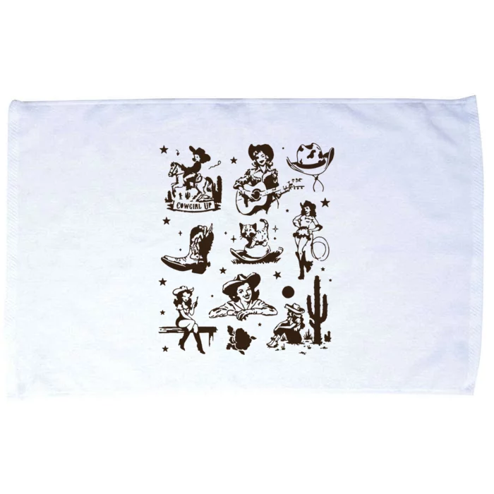 Cowgirl Collage Cowgirl Up Country Western Vintage Microfiber Hand Towel