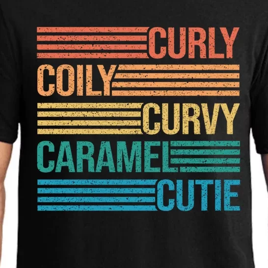 Curly Coily Curvy Caramel Black History Month Melanin Team Gift Pajama Set