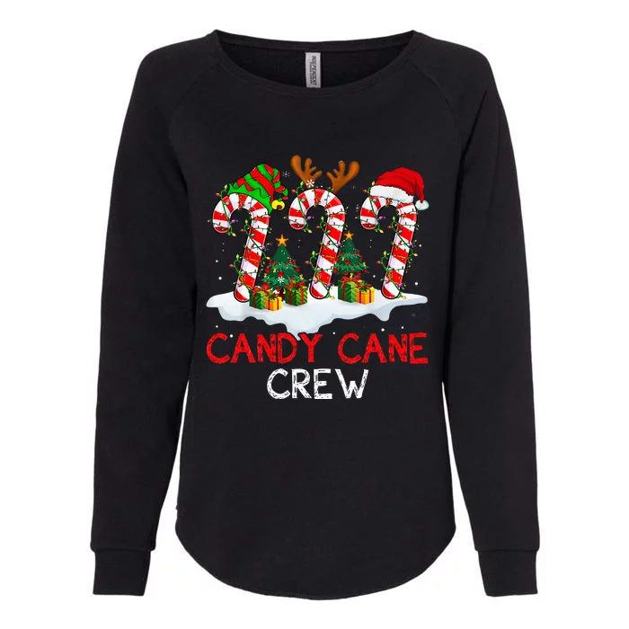 Candy Cane Crew Christmas Santa Elf Reindeer Xmas Pajamas Womens California Wash Sweatshirt