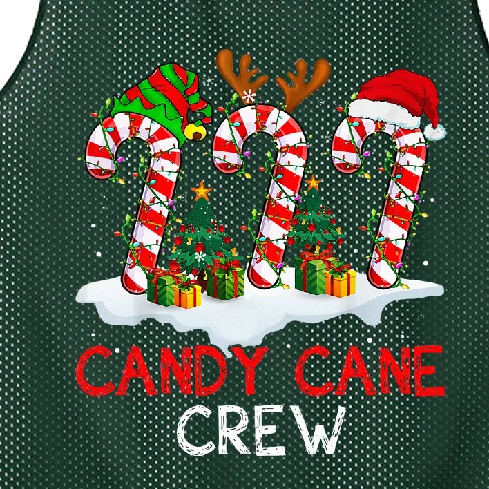 Candy Cane Crew Christmas Santa Elf Reindeer Xmas Pajamas Mesh Reversible Basketball Jersey Tank