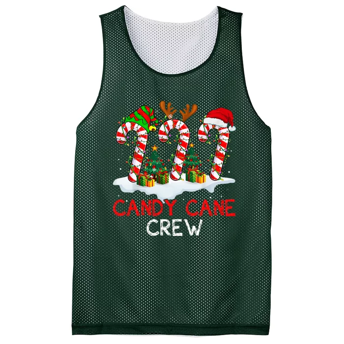 Candy Cane Crew Christmas Santa Elf Reindeer Xmas Pajamas Mesh Reversible Basketball Jersey Tank