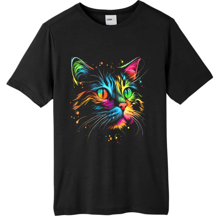 Cute Colorful Cat For Wo's Girl Man Boy Cat Lovers ChromaSoft Performance T-Shirt