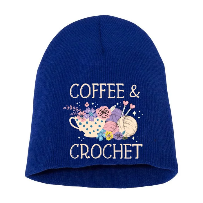 Crochet Coffee Crocheter Knitting Yarn Crocheting Lover Gift Short Acrylic Beanie