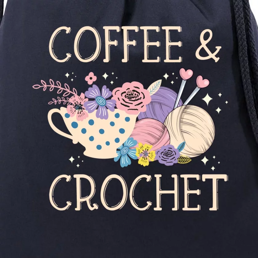 Crochet Coffee Crocheter Knitting Yarn Crocheting Lover Gift Drawstring Bag