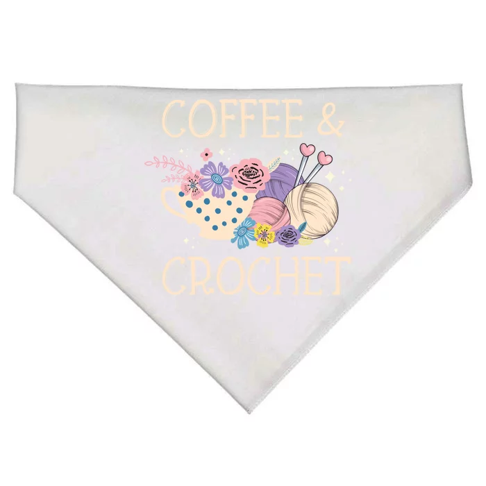 Crochet Coffee Crocheter Knitting Yarn Crocheting Lover Gift USA-Made Doggie Bandana