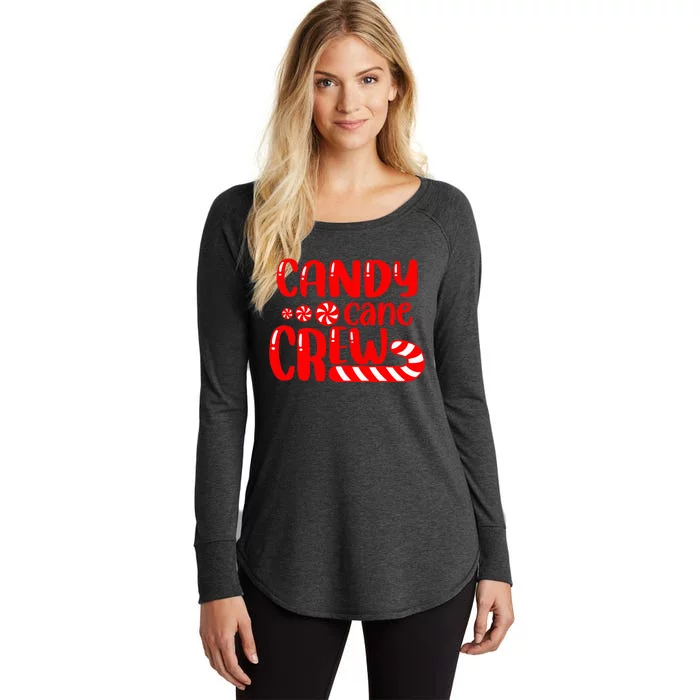 Candy Cane Crew Matching Family Group Candy Lover Pajamas Women's Perfect Tri Tunic Long Sleeve Shirt