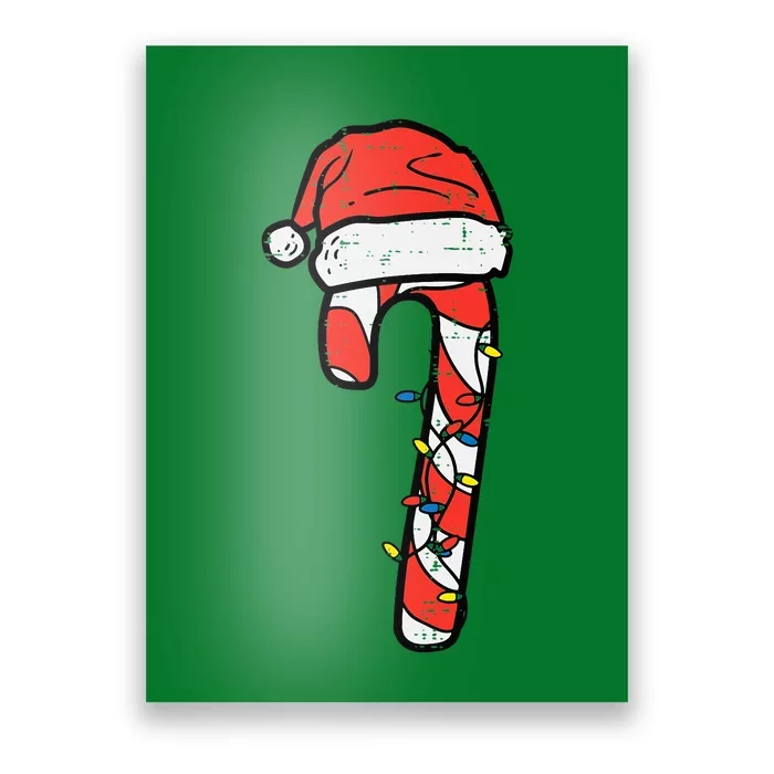 Christmas Candy Cane Santa Xmas Poster