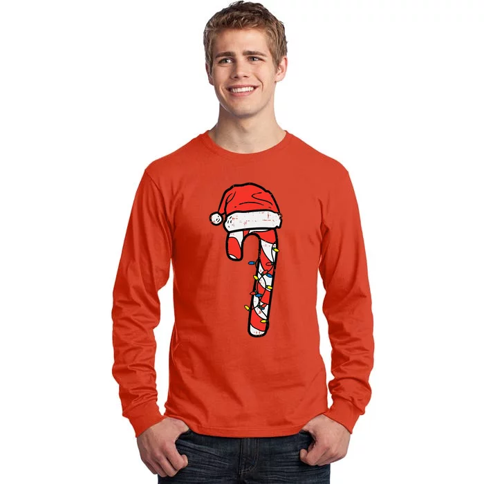 Christmas Candy Cane Santa Xmas Tall Long Sleeve T-Shirt