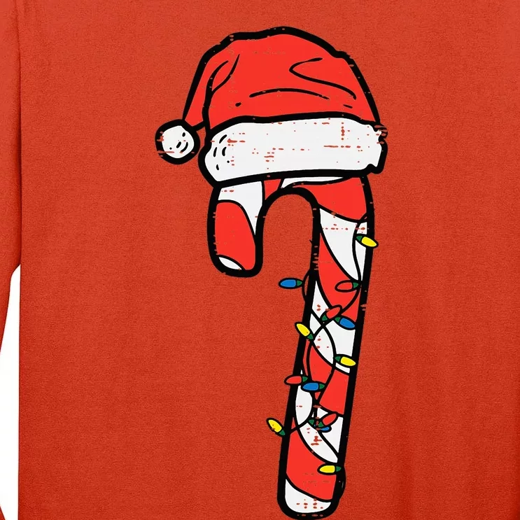 Christmas Candy Cane Santa Xmas Tall Long Sleeve T-Shirt