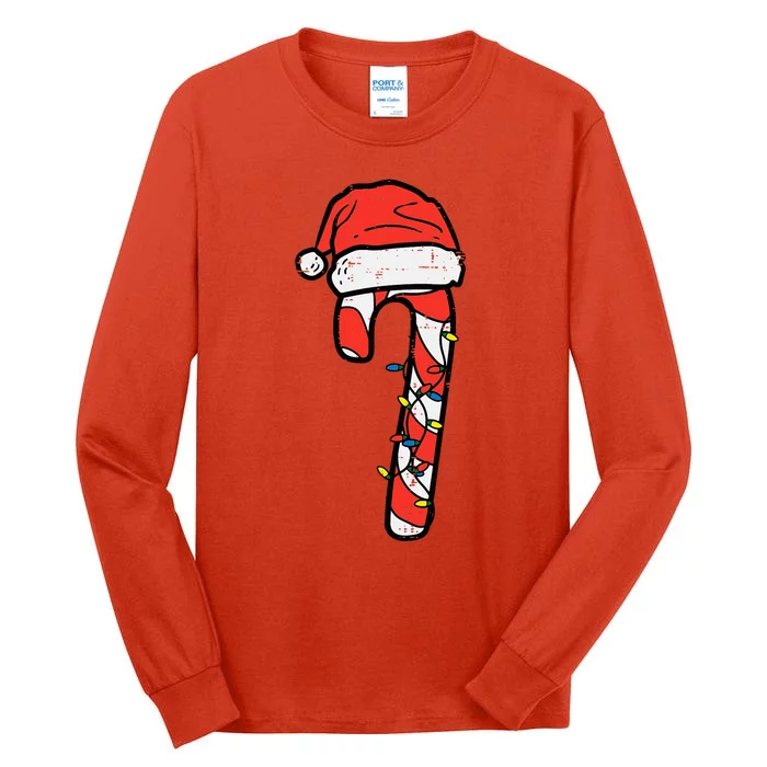 Christmas Candy Cane Santa Xmas Tall Long Sleeve T-Shirt