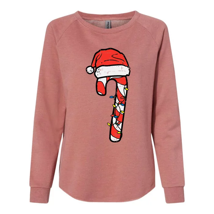 Christmas Candy Cane Santa Xmas Womens California Wash Sweatshirt