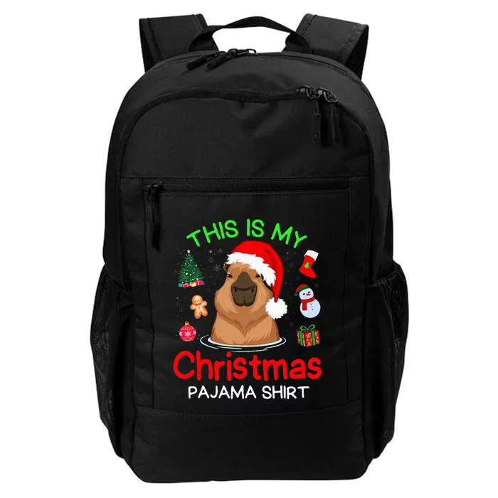 Cute Capybara Christmas Pajamas Daily Commute Backpack