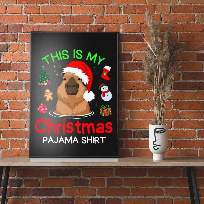 Cute Capybara Christmas Pajamas Poster