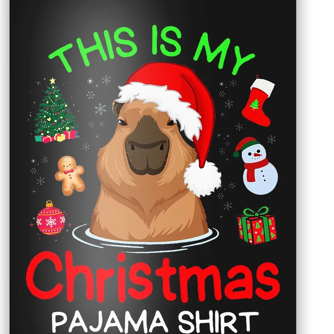 Cute Capybara Christmas Pajamas Poster