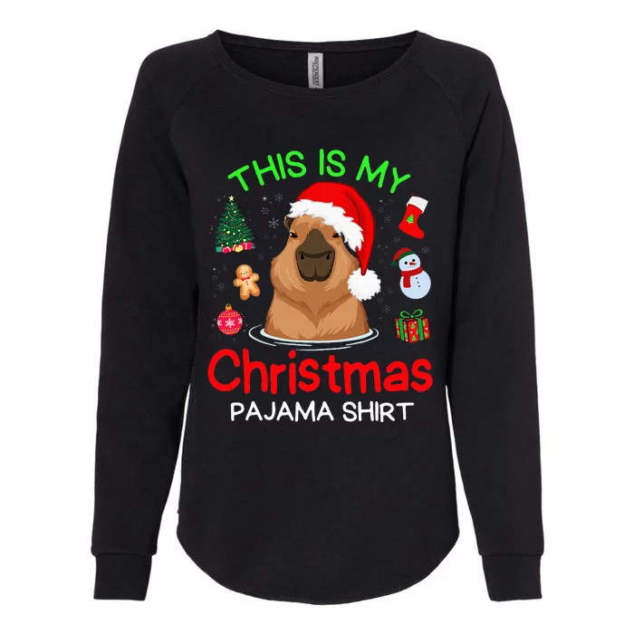 Cute Capybara Christmas Pajamas Womens California Wash Sweatshirt