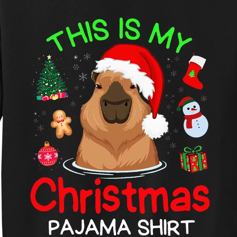 Cute Capybara Christmas Pajamas Tall Sweatshirt