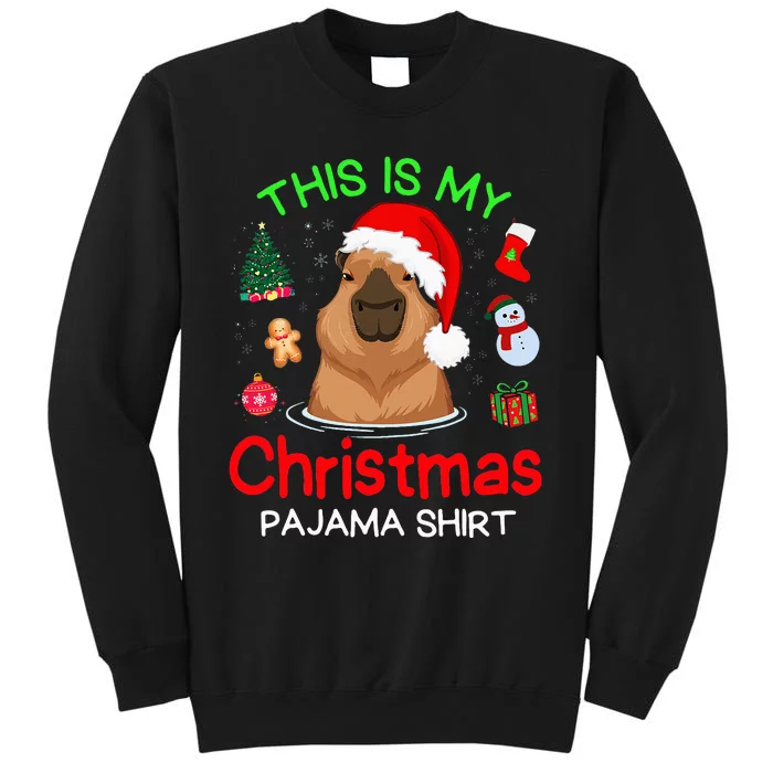 Cute Capybara Christmas Pajamas Tall Sweatshirt