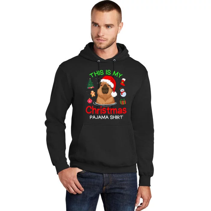 Cute Capybara Christmas Pajamas Tall Hoodie