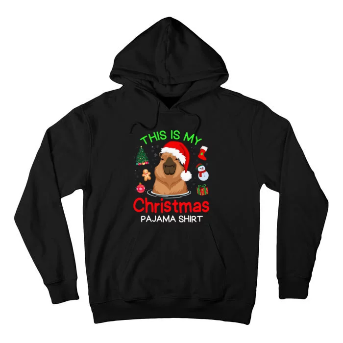 Cute Capybara Christmas Pajamas Tall Hoodie