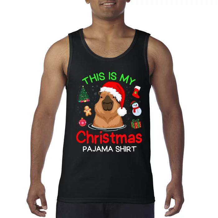 Cute Capybara Christmas Pajamas Tank Top