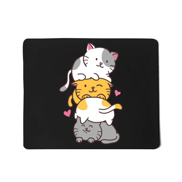 Cat Cats Cute Kitty Pile Anime Kawaii Neko Mousepad